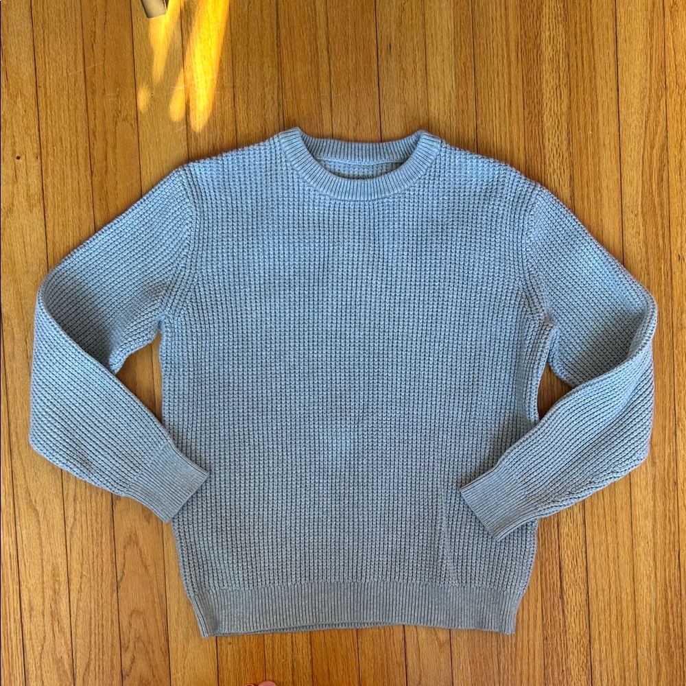 Women's Crewneck Textured Knit Sweater in Light Blue